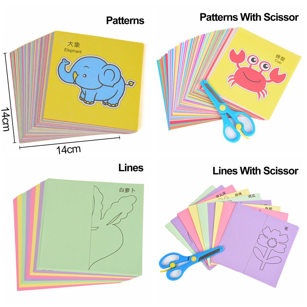 Bộ 96 món kéo cắt giấy thủ công WAPKTY DIY họa tiết trái cây động vật hoạt hình cho trẻ em học mẫu giáo