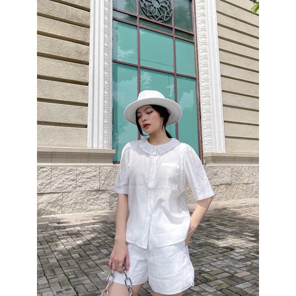 Áo cổ sen nhún bèo