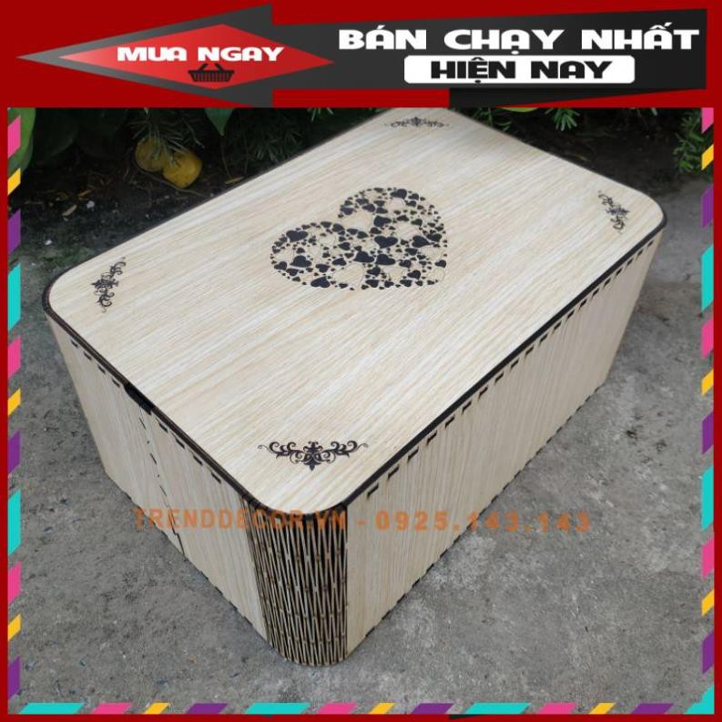 Hộp quà gỗ hộp quà tặng dịp lễ tết đẹp sang trọng thiết kế theo yêu cầu quà tặng ý nghĩa Trenddecor mẫu 04