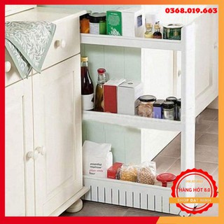 Kệ để đồ 3 tầng có bánh xe