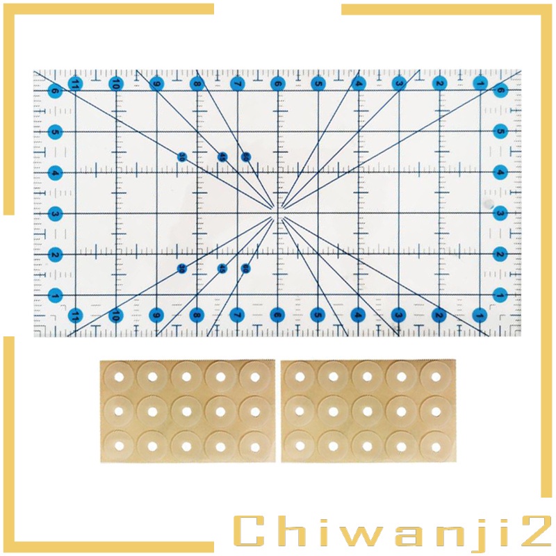 Thước Đo Hình Chữ Nhật Bằng Acrylic Trong Suốt 6.5x12in Chiwanji2