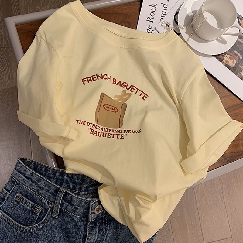 Áo Thun Tay Ngắn In Họa Tiết Dễ Thương Vui Nhộn Thời Trang Mùa Hè Cho Nữ