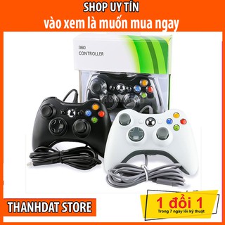 Tay cầm chơi game Xbox 360 - Có đầu cắm USB hỗ trợ PC, Laptop - Hàng chính hãng
