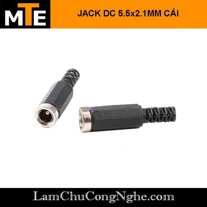 Đầu jack nguồn DC 5.5X2.1mm cái đầu kim loại DC-005