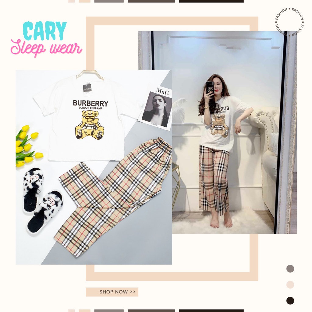 Set đồ nữ quần dài kẻ sọc ống rộng áo thun unisex tay lỡ CARY