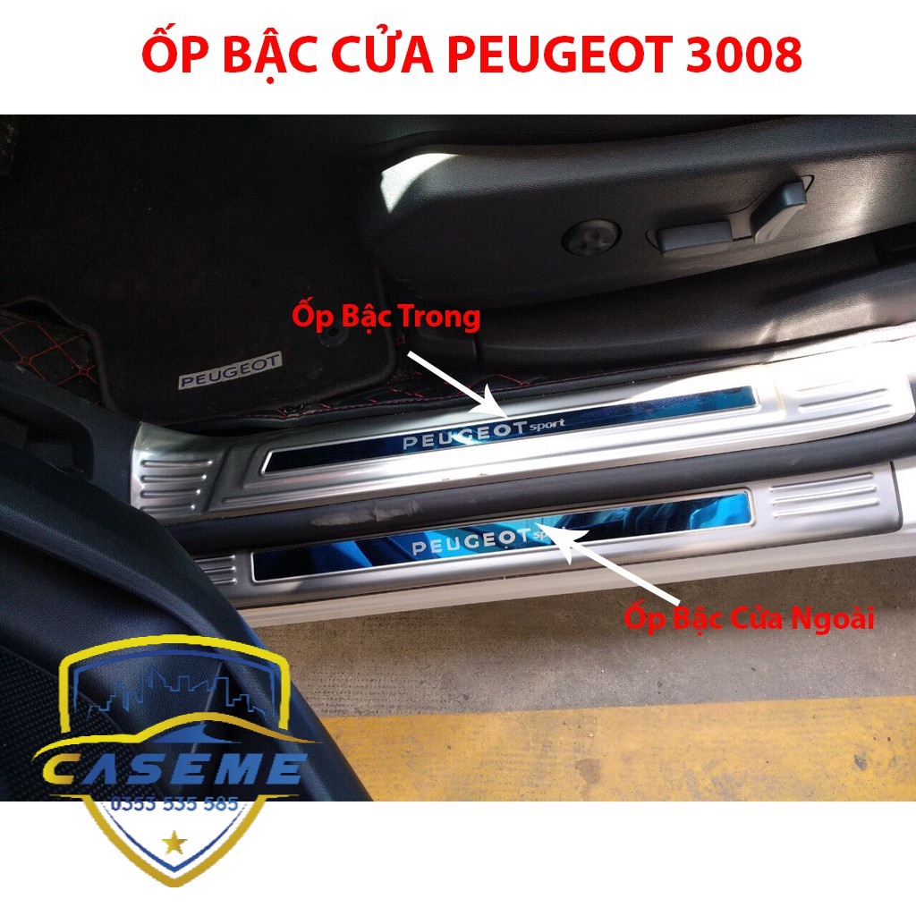 Ốp Bậc Cửa Peugeot 3008 Mẫu INOX cao Cấp