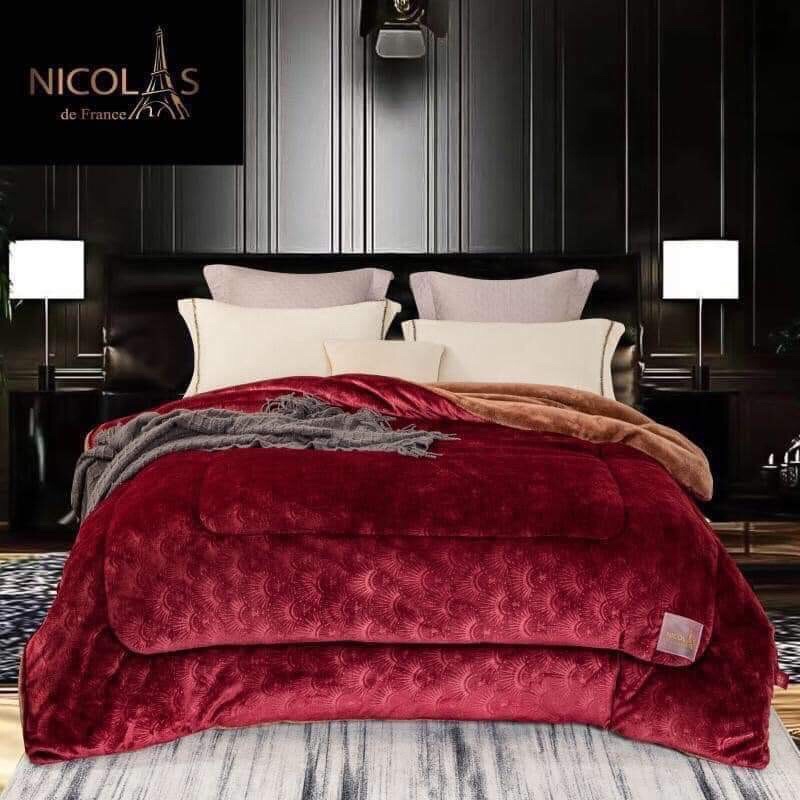 chăn nicolas cao cấp, chăn lông cừu nhập khẩu nguyên chiếc