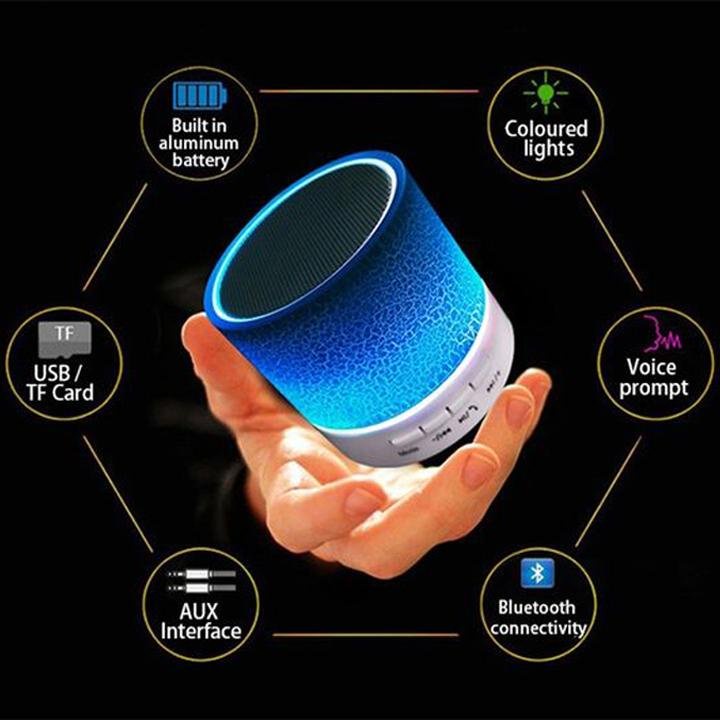 Loa bluetooh A9 mini tích hợp đèn LED cắm điện thoại máy tính