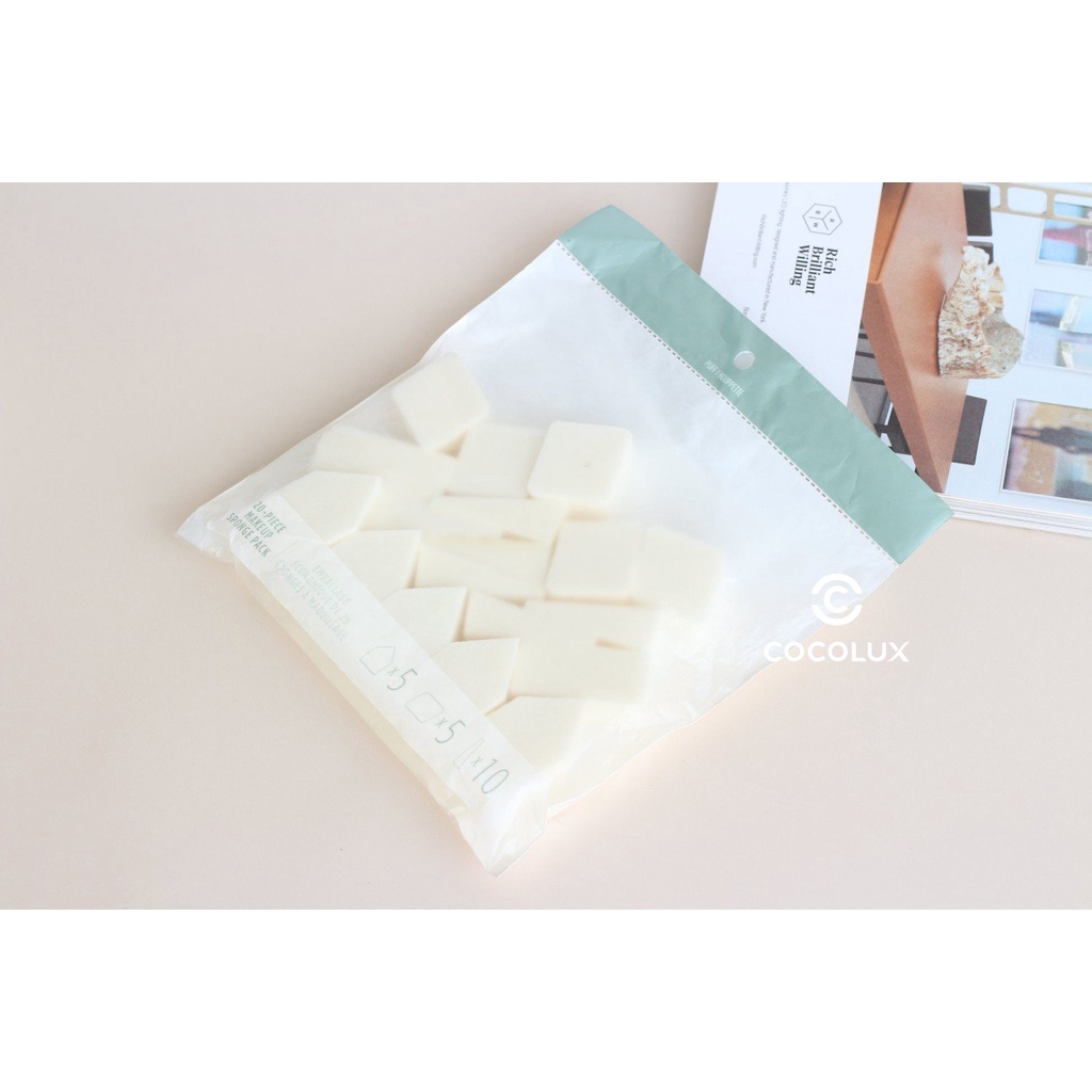 Bông tán kem nền The Face Shop Save Big Makeup Sponges 20 miếng [Cocolux]