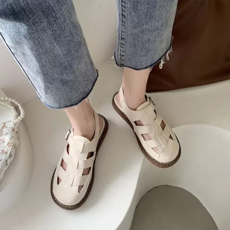 CHZK Sandal chiến binh Giày Sandal Đế Dày Tăng Chiều Cao Phong Cách Mori Nhật Bản Cho Nữ