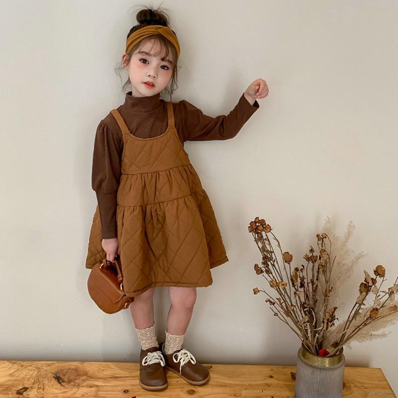 Set Áo Sơ Mi Dài Tay + Chân Váy Xinh Xắn Cho Bé Gái