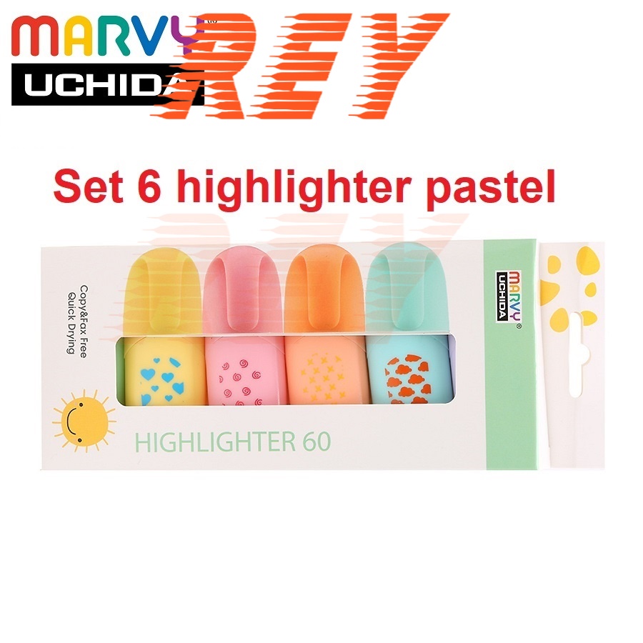 [Giao hỏa tốc] Set 4 bút - 6 bút đánh dấu màu pastel Marvy - Highlighter 60P-4V, 60P-6V sản phẩm chất lượng cao