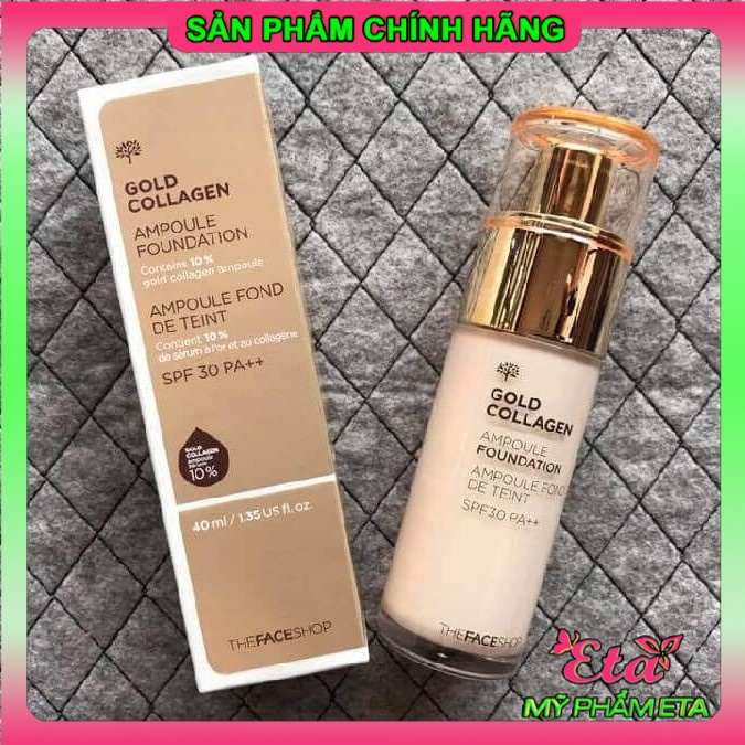 Kem nền bổ sung Collagen và Vàng TFS Gold Collagen Ampoule Foundation The Face Shop 40ml