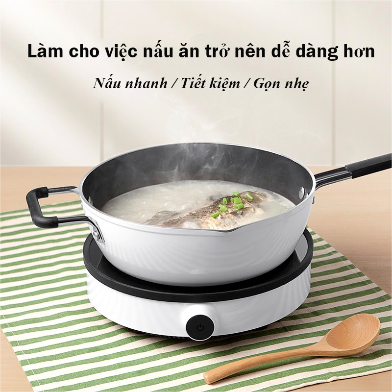 Bếp từ mini thông minh 2200W đa năng mặt kính cường lực cảm ứng từ hiện đại LCM