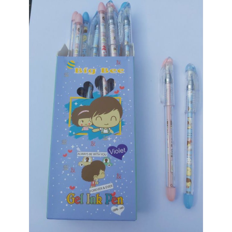 12 cây bút gel Big Bee viết chữ và màu mực cực đẹp