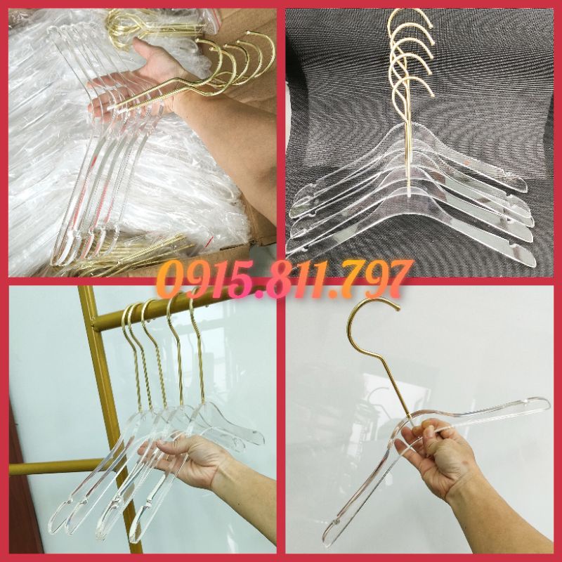 Moc treo quan ao - móc mika trong suốt treo quần áo sang chảnh,kích thước 38cm,dày 1cm,thích hợp cho mọi không gian shop