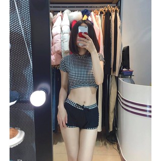 Bikini set kẻ cộc tay, ảnh thật shop chụp*