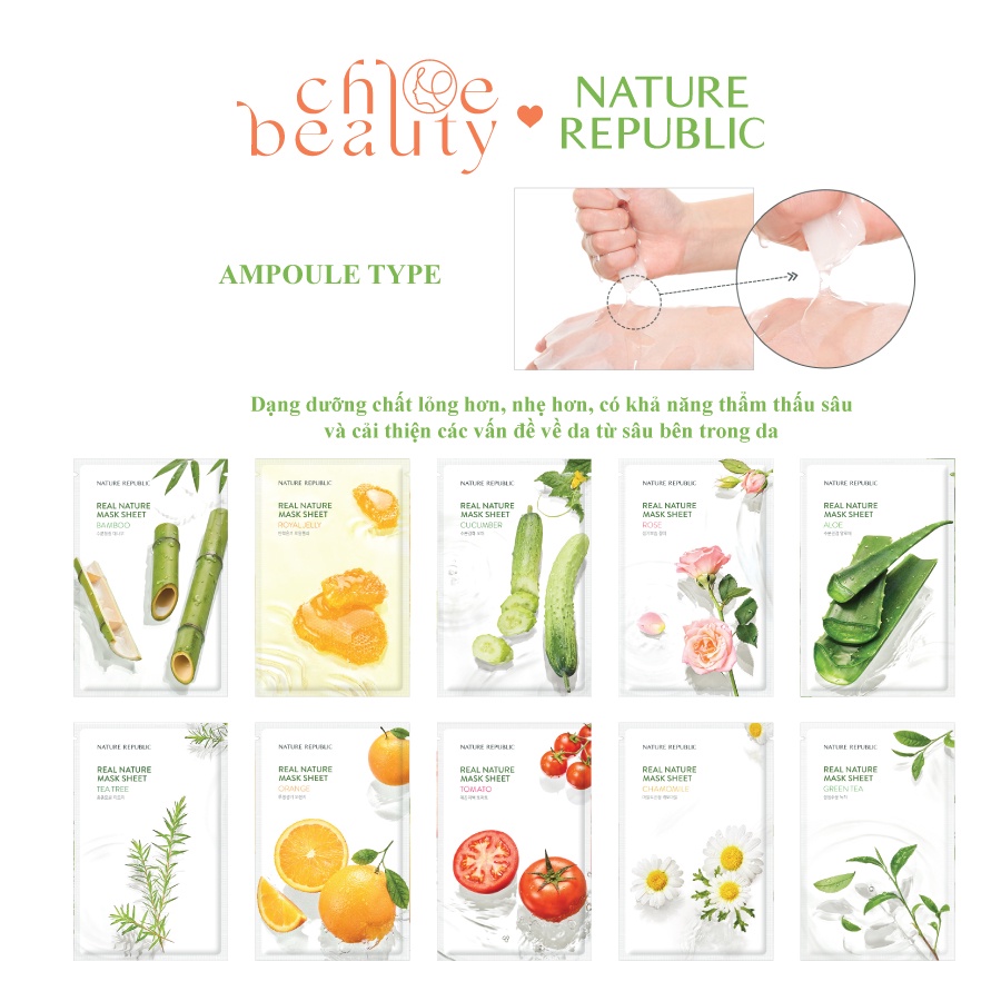 Mặt nạ dưỡng da NATURE REPUBLIC Real Nature Mask Sheet 23ml