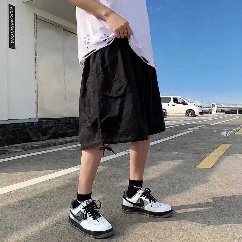 Quần ngắn ống rộng Nhiều Túi Thời Trang Phong Cách Nhật Bản Cho Nam Size M-4XL