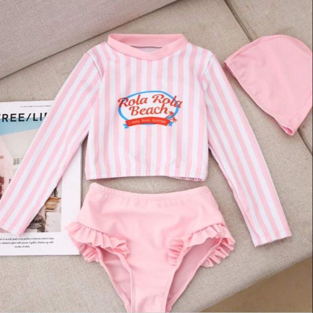 (có sẵn) set bikini dài tay cho bé gái