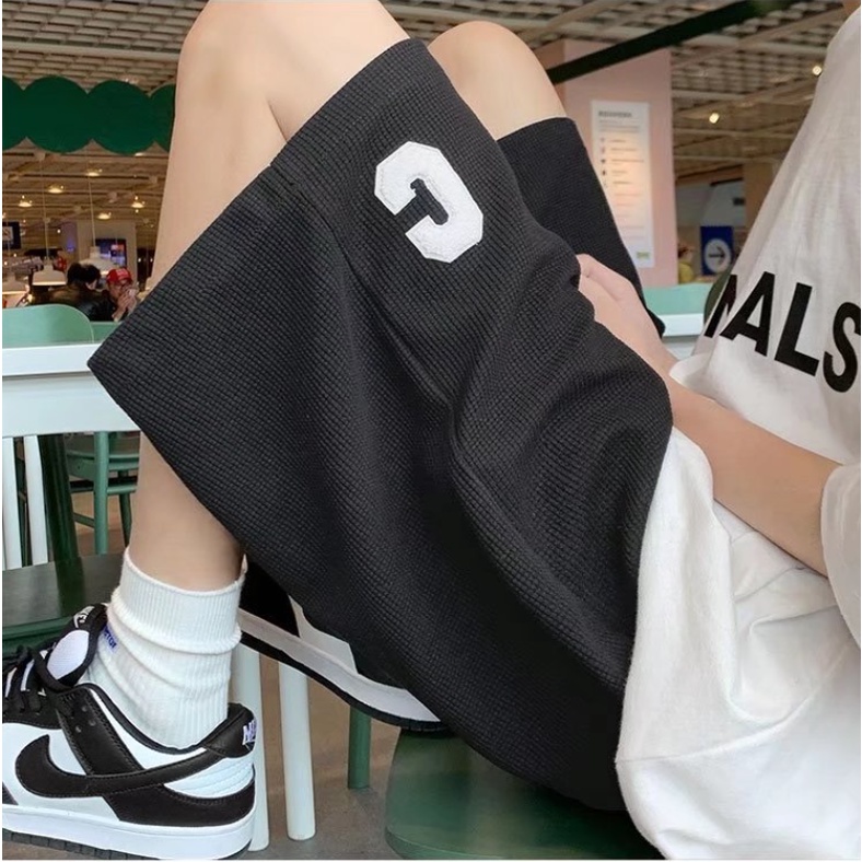 Quần Short Thể Thao Ống Rộng Màu Trơn Thêu Chữ Đơn Giản Thời Trang Cho Nam quần ngắn nam quần thể thao quần đùi thể thao nam Thời trang quần đùi ống rộng