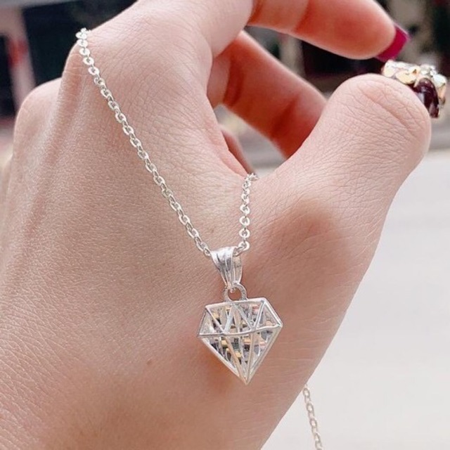 Dây Chuyền Mặt Kim Cương Bạc Ta Cao Cấp Đẹp XƯỞNG BẠC PHƯƠNG CẢNH CPJ