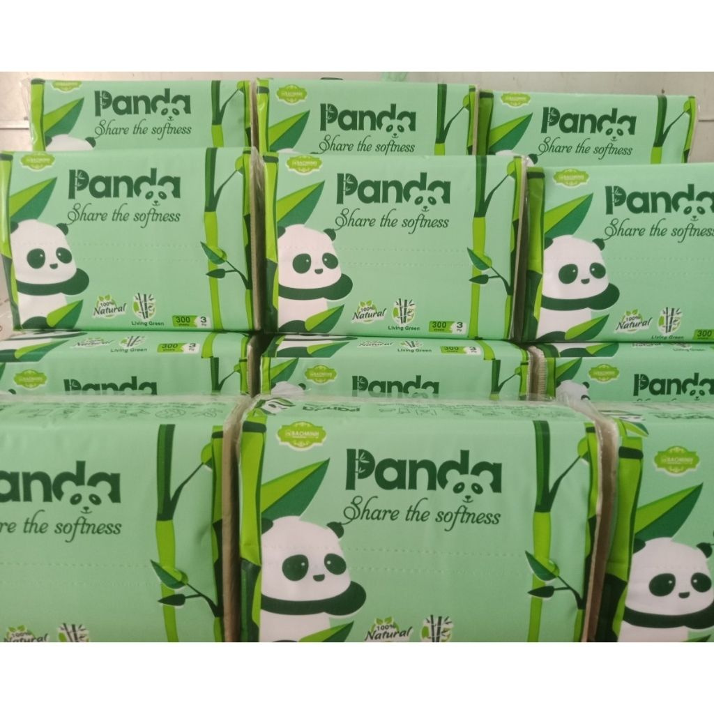 Combo 20 Gói Giấy Ăn Gấu Trúc Dai Mịn Panda Gói 300 Tờ 3 lớp