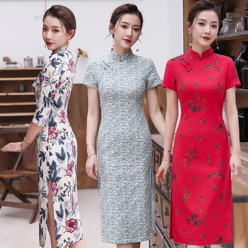 Đầm Sườn Xám Truyền Thống Trung Hoa Cổ Điển Thời Trang Cho Nữ Rpstore8 2020 Size S Đến 3xl