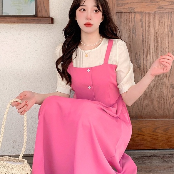 Đầm midi ZHELIHANGFEI dáng chữ A xinh xắn thời trang mùa hè dành cho nữ