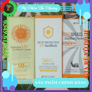 KEM CHỐNG NẮNG DỊCH ỐC SÊN 3W CLINIC UV SNAIL DAYSUN, MULTI PROTECTION, INTENSIVE UV SUN BLOCK CREAM SPF50+ PA+++