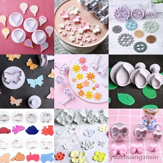 Khuôn Cắt Dập Nổi Họa Tiết Cỏ Bốn Lá/Hoa Tuyết/Trái Cây Trang Trí Bánh
