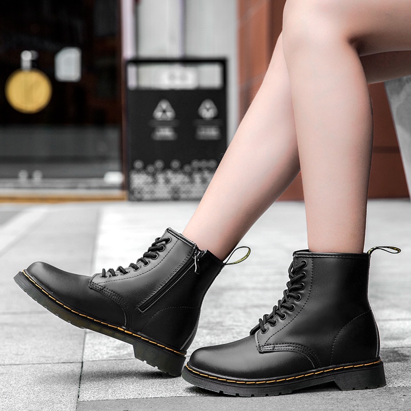 Giày bốt Dr.Martin cổ cao size lớn có khóa kéo thời trang Unisex