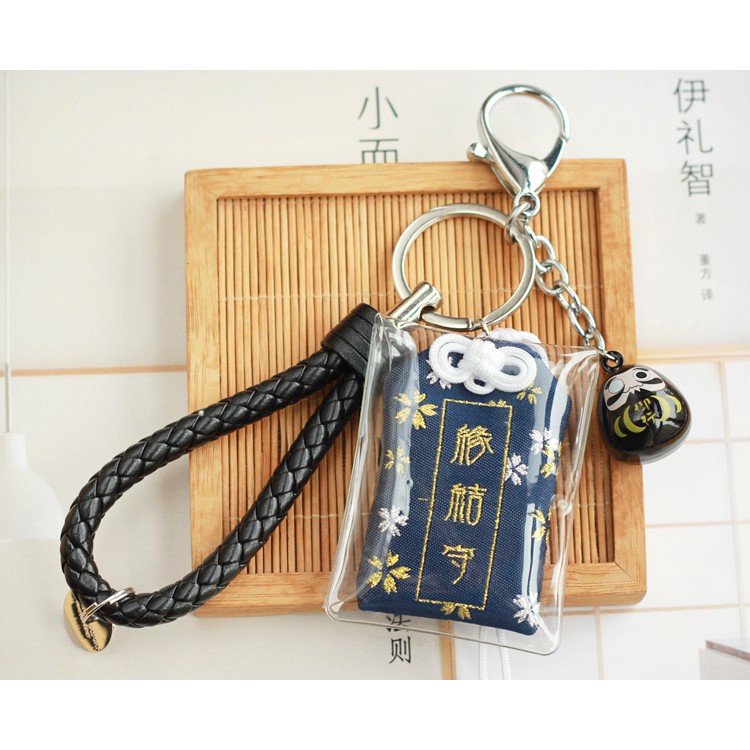 Túi Phước Omamori Móc Khóa Tình Yêu Màu Đen