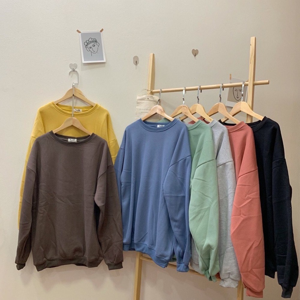 Áo sweater Unisex cổ tròn tay dài from rộng chất liệu nỉ ngoại NG004 | BigBuy360 - bigbuy360.vn