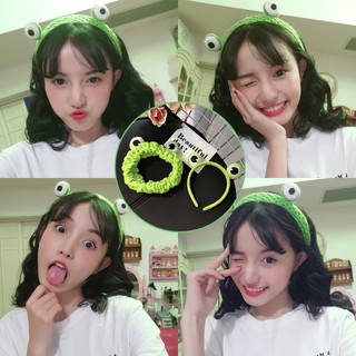 Băng Đô Ếch Xanh 3D Siêu Cute 2 Loại Khung Cứng Cài Tóc Và Turban Mềm Frog
