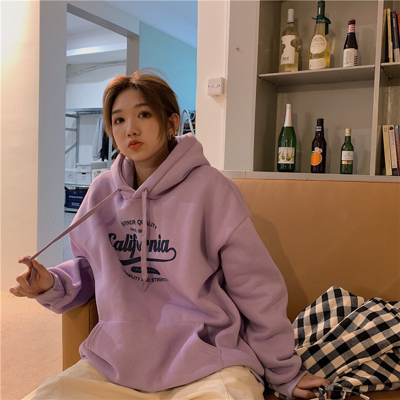 Áo Hoodie Dáng Rộng Phong Cách Harajuku Thời Trang Thu Đông