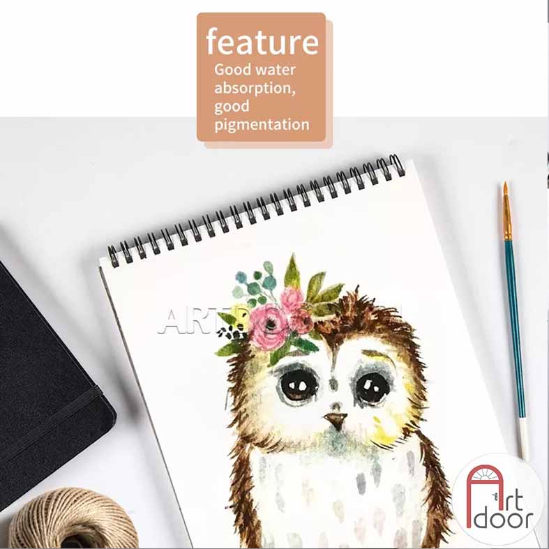 [ARTDOOR] Sổ vẽ màu nước POTENTATE Hoa Đỏ dày 300gsm (vân mịn)