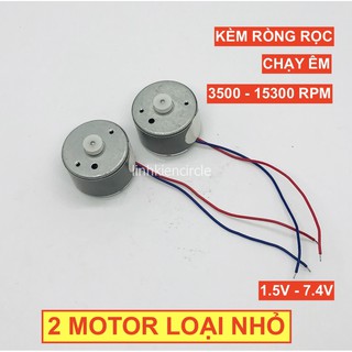 2 motor mini 3V kèm ròng rọc chạy rất êm tốc dộ 3500 - 15300 RPM hàng mới chất lượng cao - LK0274