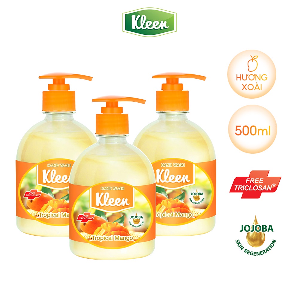 Combo 3 chai sữa rửa tay Kleen 500ml/chai