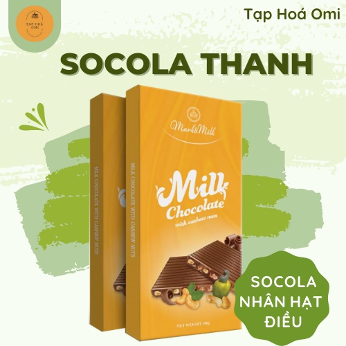 Socola nhân hạt điều Mark&amp;Milk thanh 100g