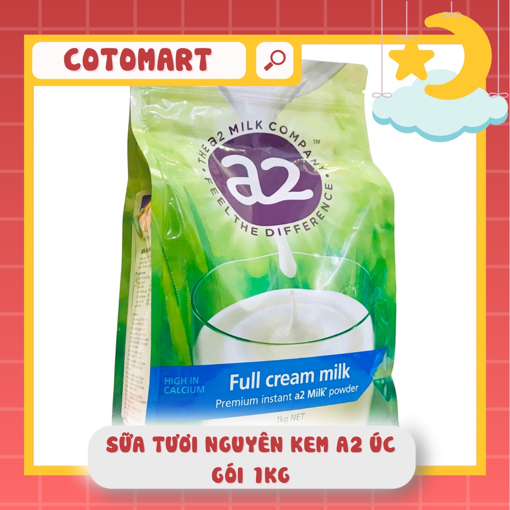 Sữa Tươi Nguyên Kem A2 Úc, gói 1kg, date mới - shop Gấu Bắp hàng EU ( trợ giá mùa dịch )