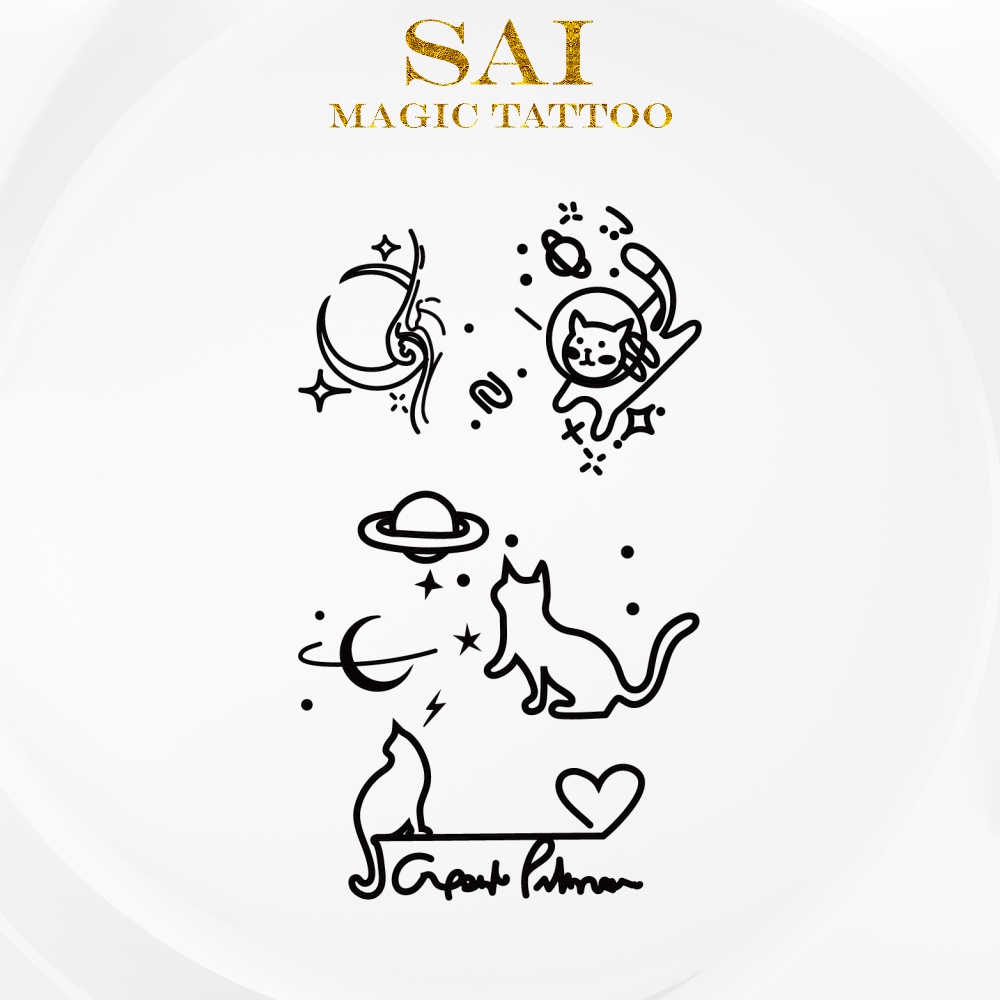 Miếng dán hình xăm tạm thời SAI MAGIC TATTOO 10CM×06CM chống thấm nước lâu trôi lên đến 2 tuần 459