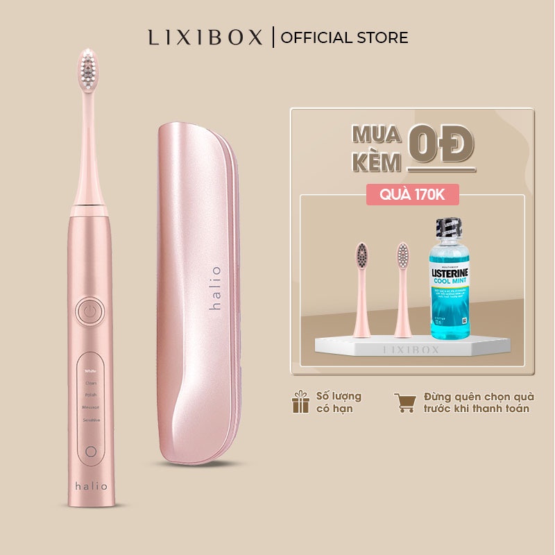 Bàn chải đánh răng điện Halio Sonic Whitening Toothbrush - Màu Rose Gold