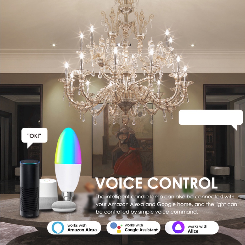 Tuya Wifi E14 Nến Wifi Ghép Thông Minh Bóng Đèn Nến Bóng Đèn Led Thông Minh Ứng Dụng Điều Khiển.