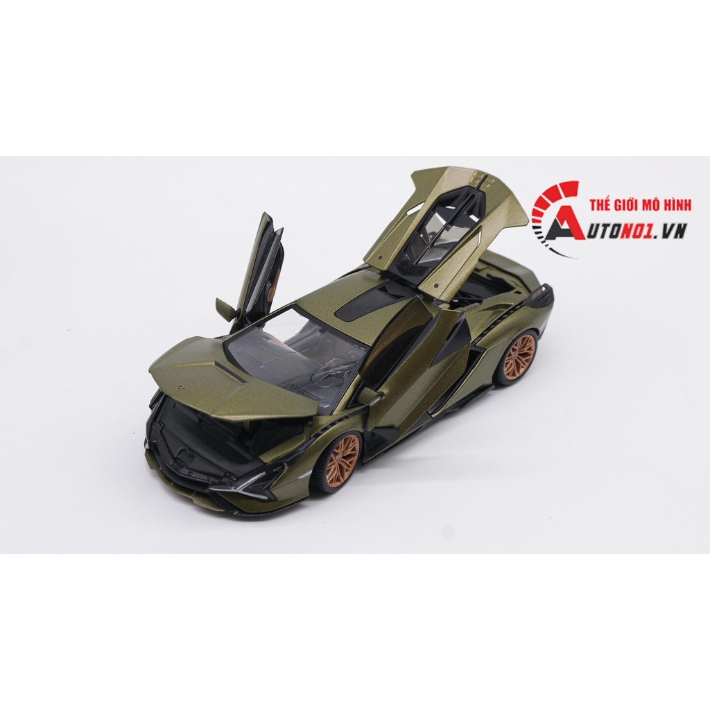 MÔ HÌNH XE LAMBORGHINI SIAN FKP 37 FULL KÍNH, FULL OPEN 1:24 BBURAGO