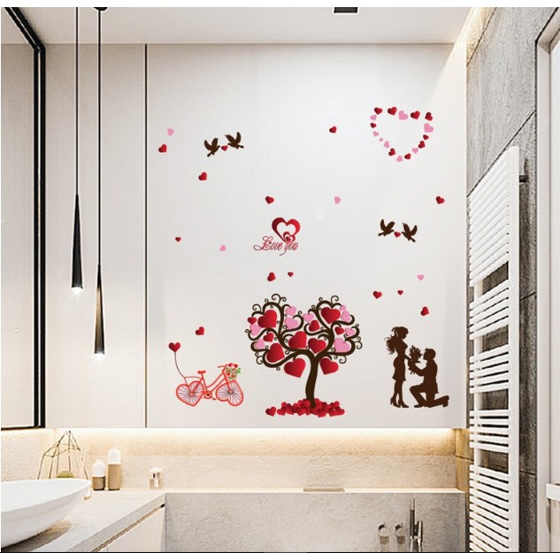 Decal trang trí tường - Cây Tình Yêu 02