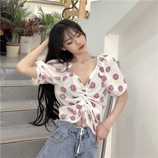 Áo hoa rút ngực
