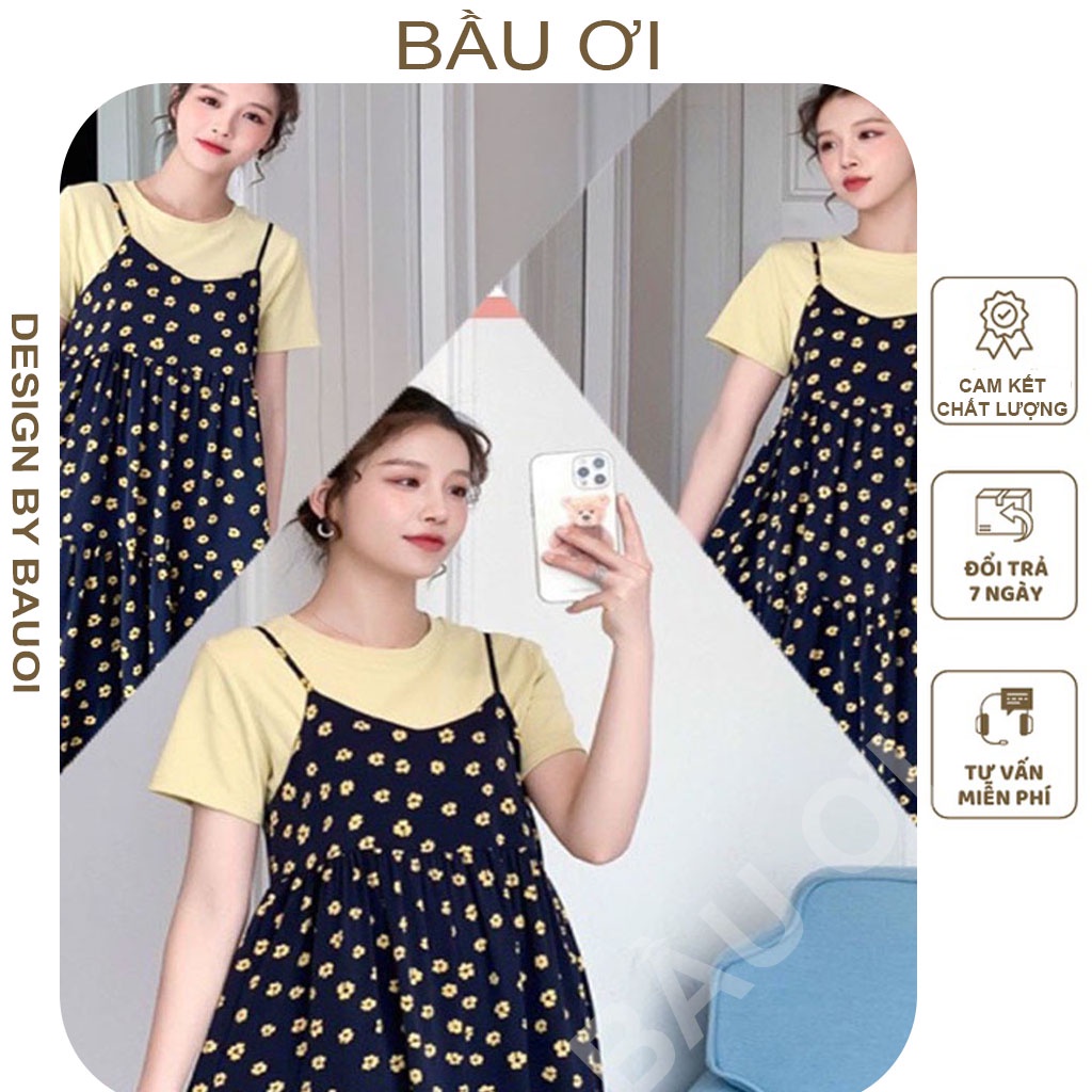 [BAUOI V09] VÁY BẦU YẾM HOA - ĐẦM BẦU THỜI TRANG CÔNG SỞ MÙA HÈ CỰC XINH, DỄ THƯƠNG CHO MẸ BẦU
