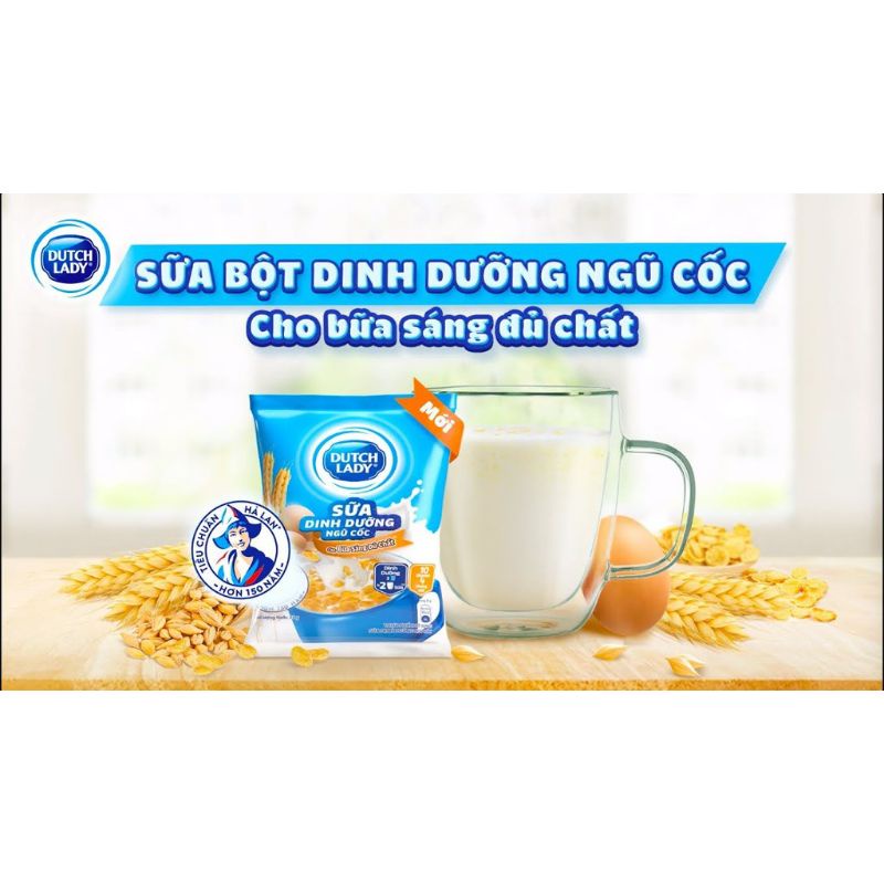 combo 10 gói (2 dây)sữa dinh dưỡng ngũ cốc  cô gái hà lan dutch lady