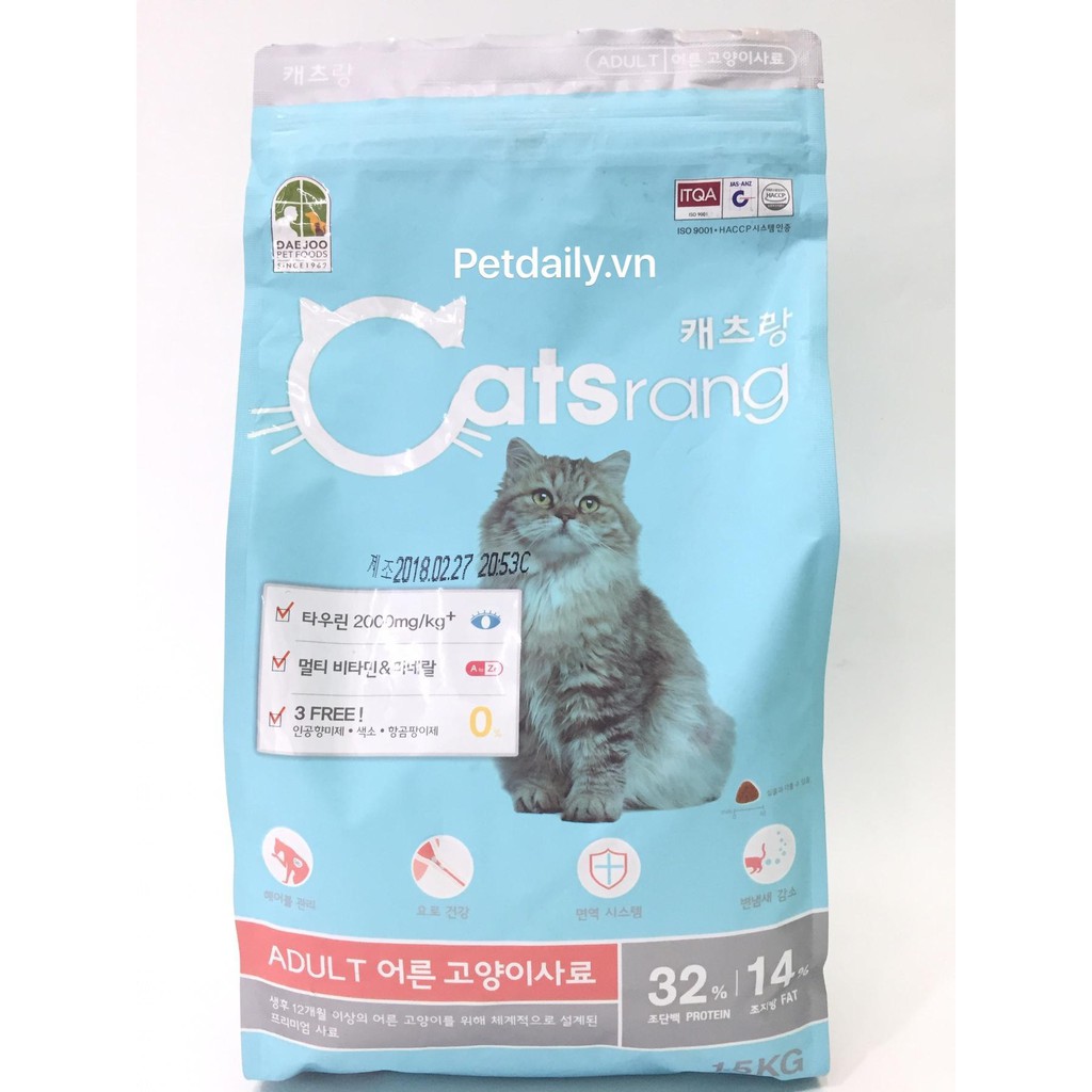 Thức ăn mèo trưởng thành Catsrang adult 1,5kg